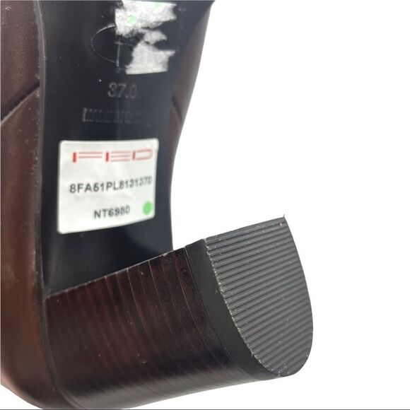 NEW FED Tall Brown Leather Heeled Boots Size 37 - Picture 8 of 10
